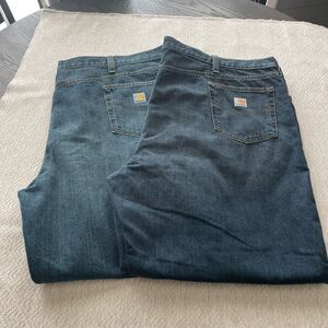 Carhartt Mens 50 X 32 Relaxed Fit Holter Jean Lot of 2 Dark and Medium Wash NWT